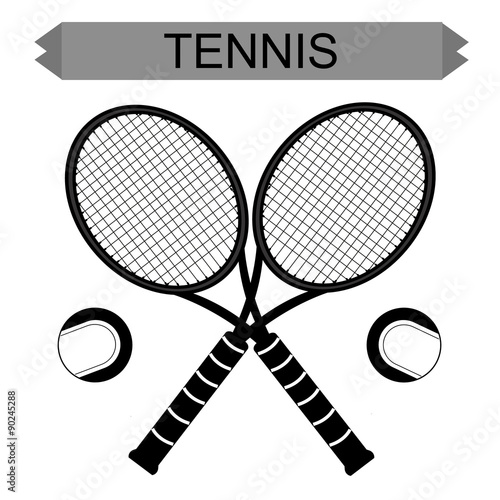 Big tennis rackets with tennis ball