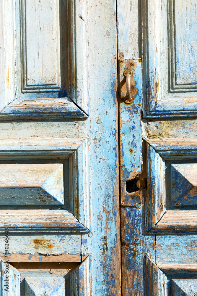 Naklejka premium blue in wall and morocco africa