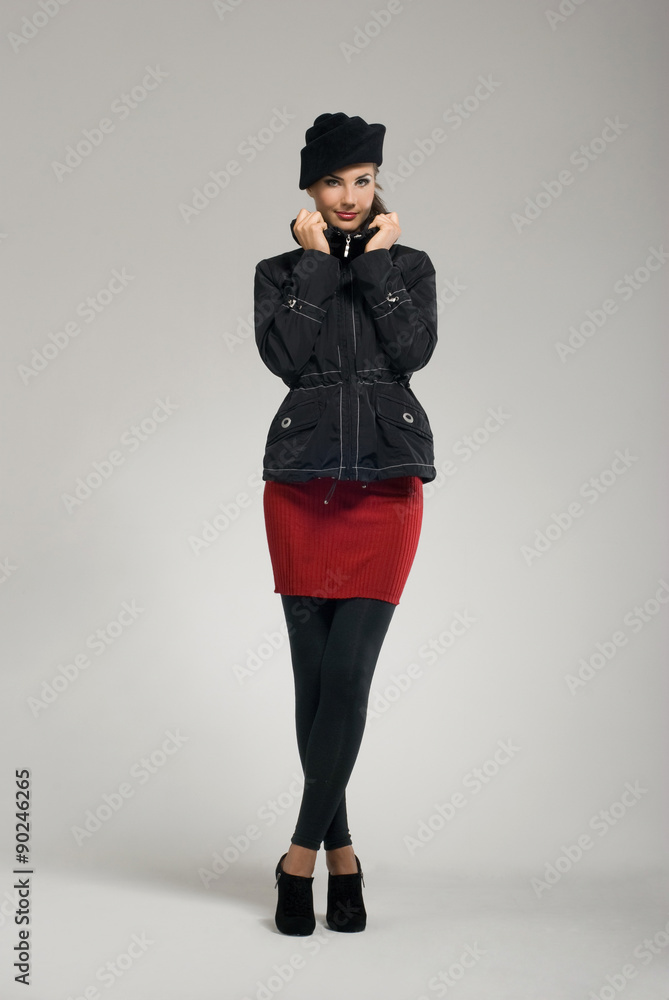 Fototapeta premium Young woman posing at casual wear