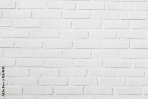 White brick wall for background or texture © wikornr