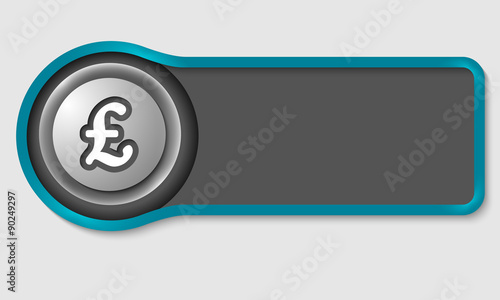 Abstract button for your white text and pound sterling symbol