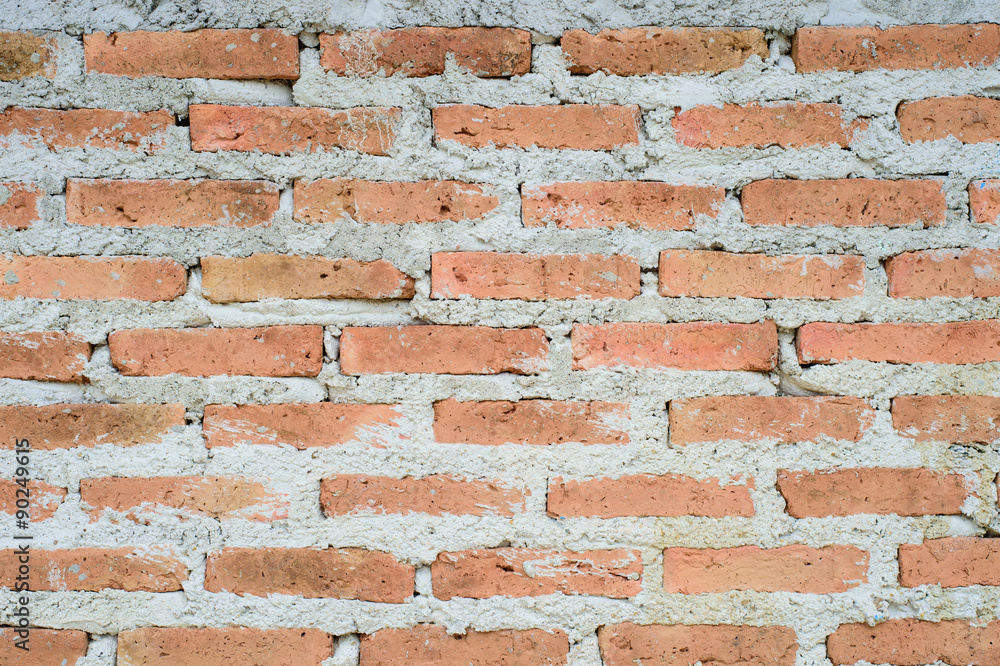 Fototapeta premium Old red brick wall, grunge background