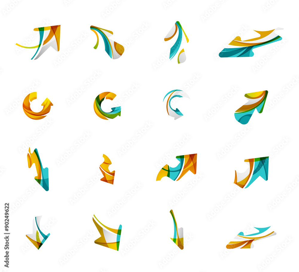 Fototapeta premium Set of arrow logo business icons