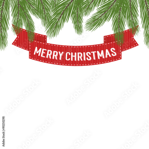 Tannenzweige mit Schriftzug "Merry Christmas"