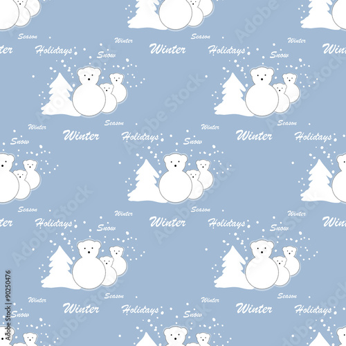 Seamless pattern, funny polar bears photo