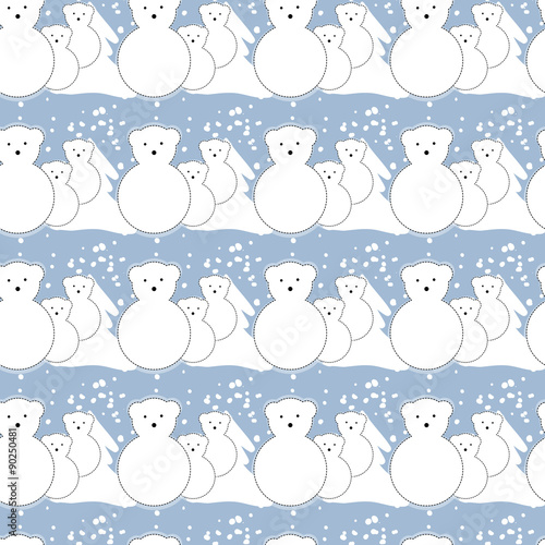 Seamless pattern, funny polar bears photo