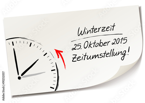 Memo - Zeitumstellung Winterzeit 2015