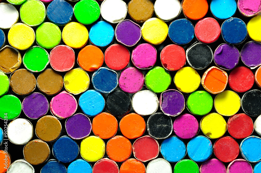 Back side of colored crayon Back side of colored crayon