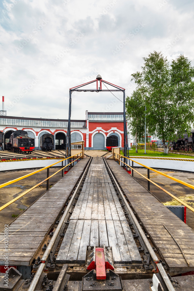 Obraz premium old black steam locomotive in Russia 