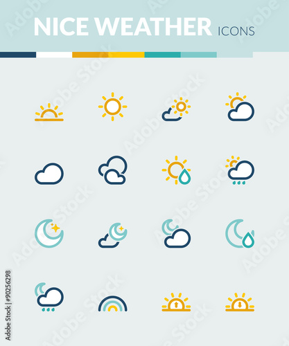 Nice weather  colorful flat icons