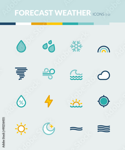 Forecast  colorful flat icons 1