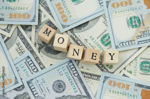 Wallpaper Mural much money. Wooden blocks - the inscription money Torontodigital.ca