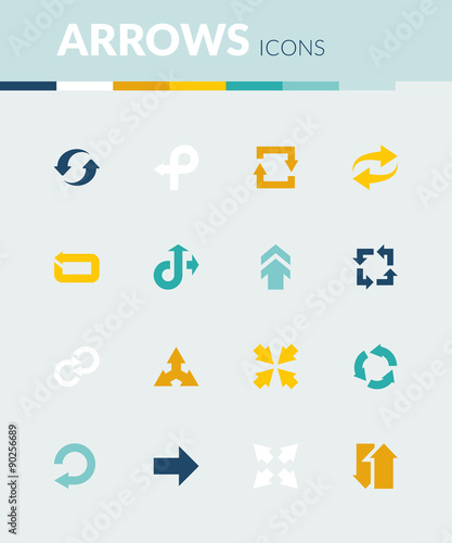 Arrow colorful flat icons