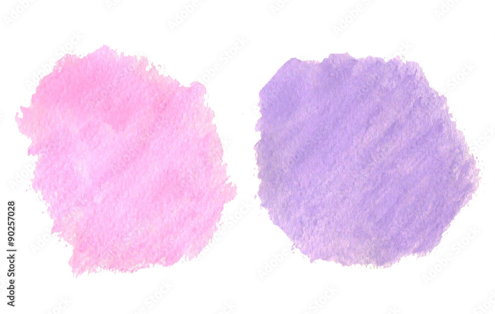 Abstract hand-drawn real watercolor pink and purple background.