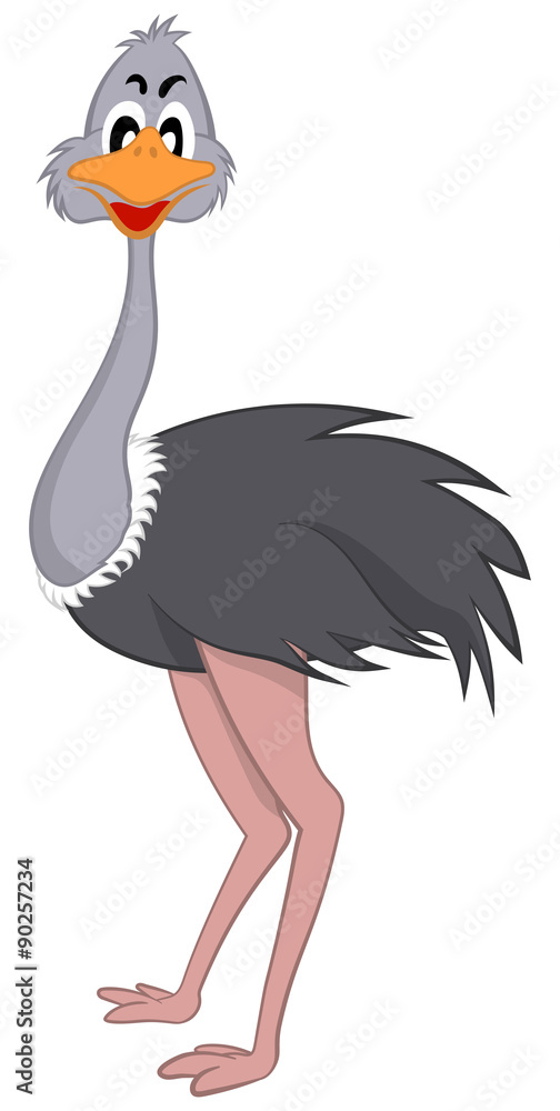 Fototapeta Funny Cartoon Ostrich