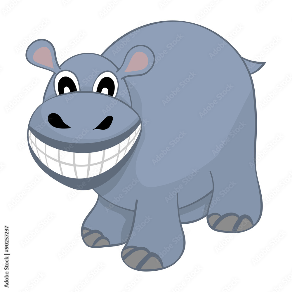 Fototapeta premium Funny Cartoon Hippo