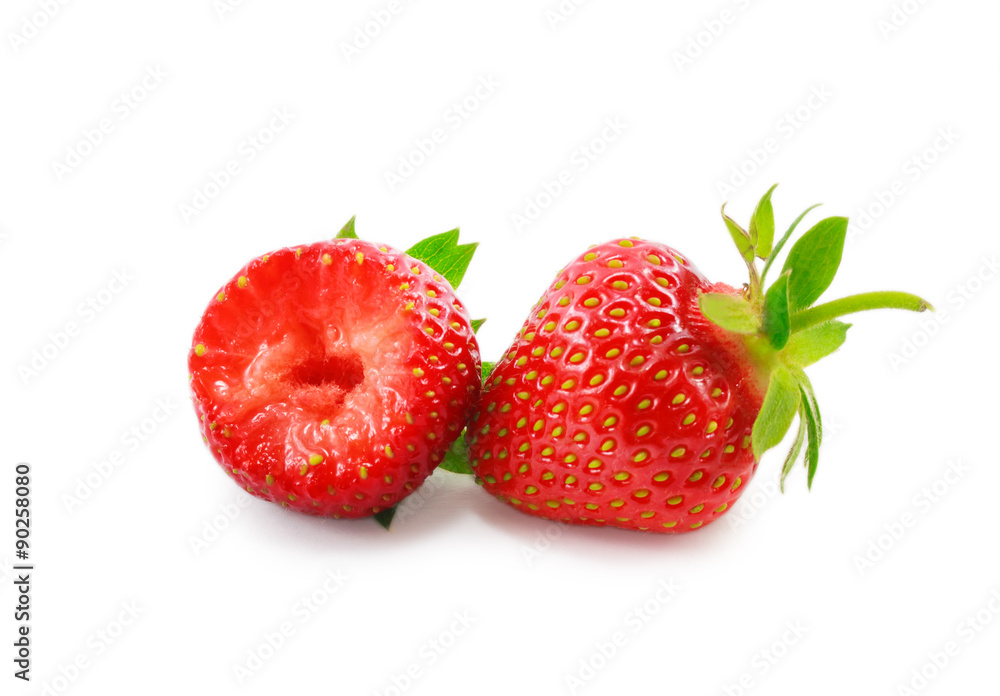 Two strawberries isolated on white background Two strawberries isolated on white background