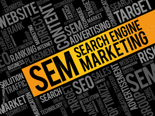 SEM (Search Engine Marketing) word cloud business concept