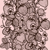 Vector lace seamless pattern decorative strawberry,leaves,intertwined with viscous of lines.Infinitely wallpaper,decoration your design,lingerie and jewelry.Your invitation cards, wallpaper,and more.