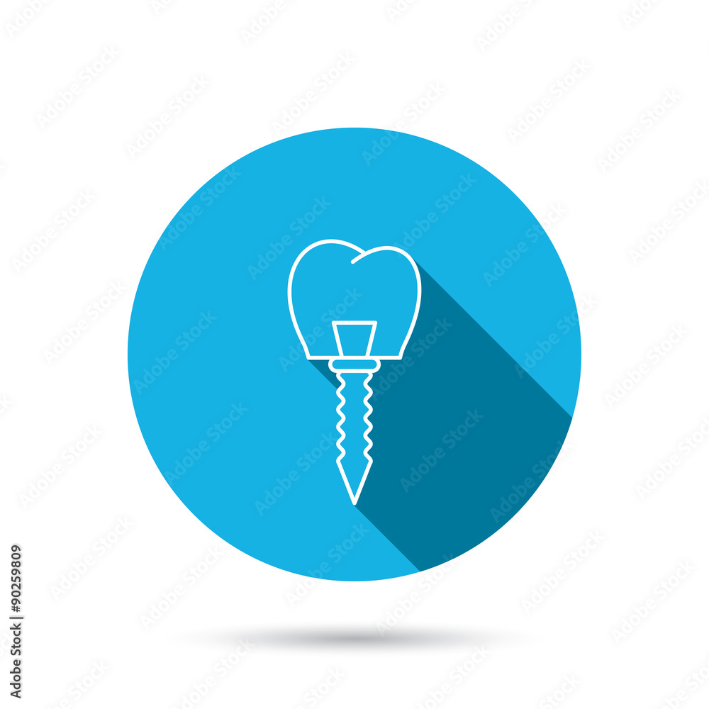 Dental implant icon. Oral prosthesis sign. Dental implant icon. Oral prosthesis sign.