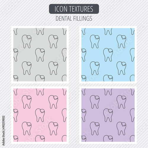Dental fillings icon. Tooth restoration sign.