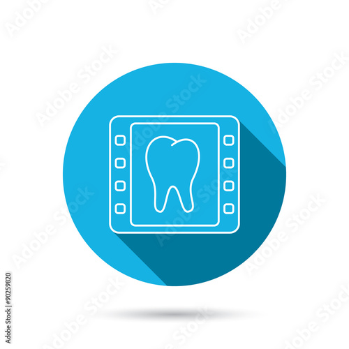 Dental x-ray icon. Orthodontic roentgen sign.