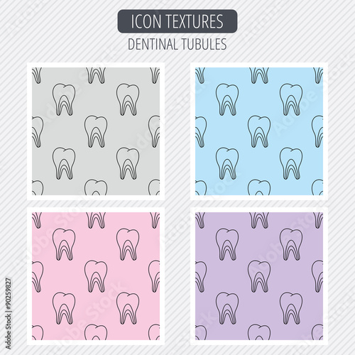 Dentinal tubules icon. Tooth medicine sign.