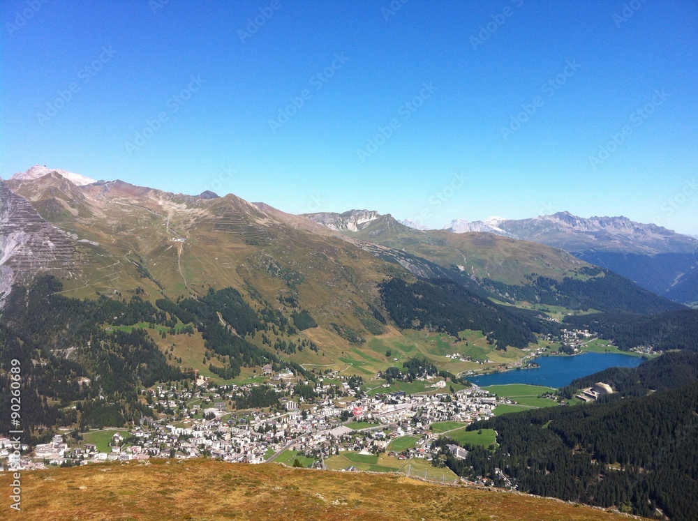 View From Jakobshorn To Davos And Lake Davos