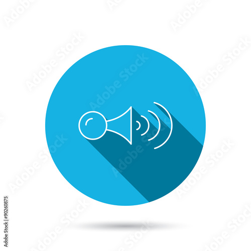 Klaxon signal icon. Car horn sign.