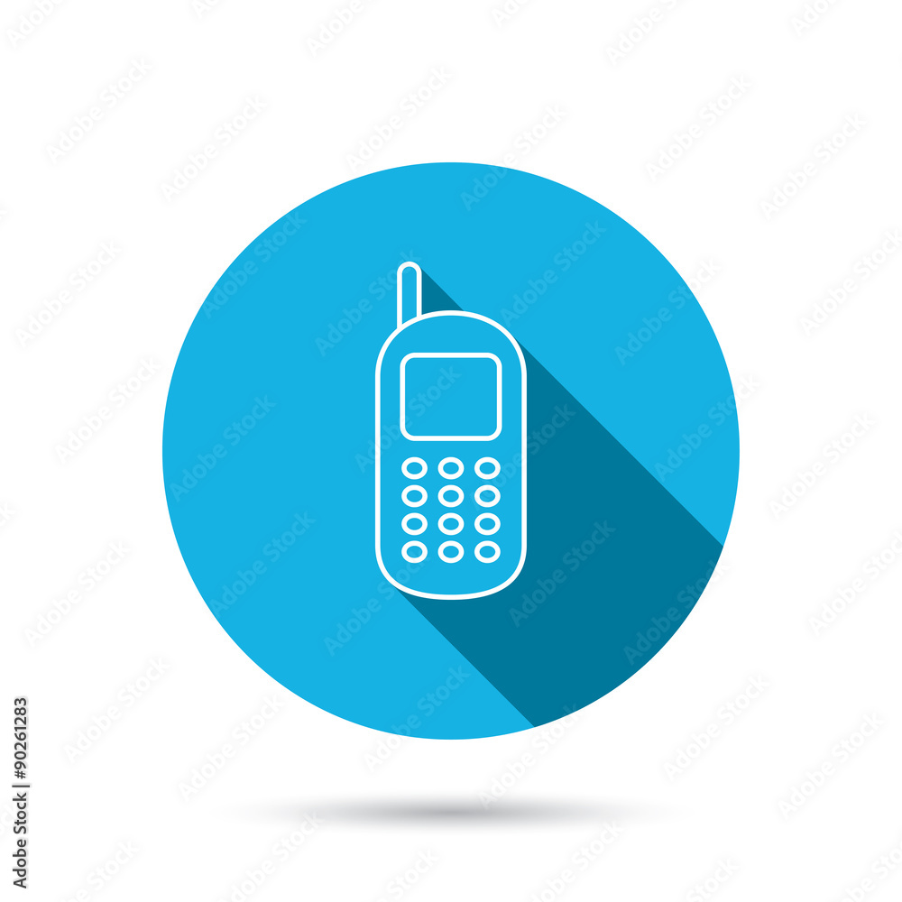 Mobile phone icon. Cellphone with antenna sign. Mobile phone icon. Cellphone with antenna sign.
