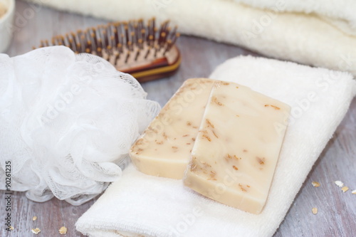 Soap with oat srub and milk