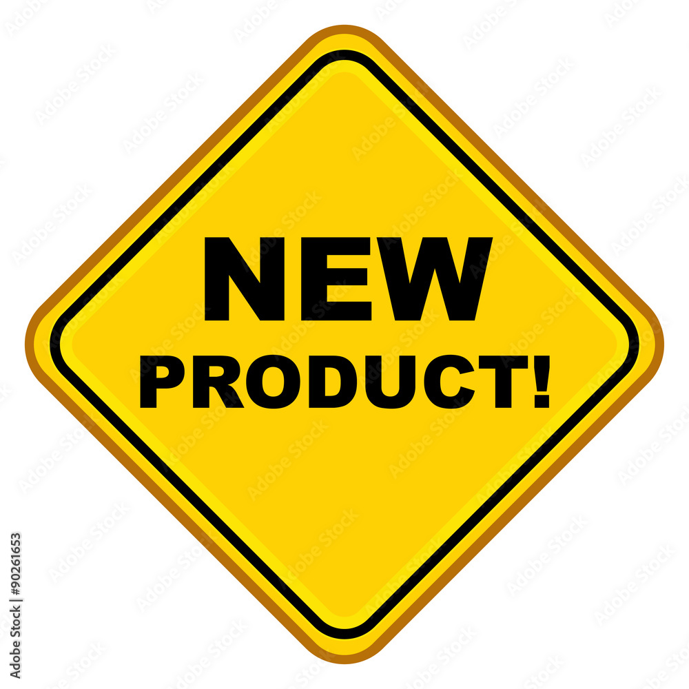 Señal amarilla plana texto NEW PRODUCT! Señal amarilla plana texto NEW PRODUCT!