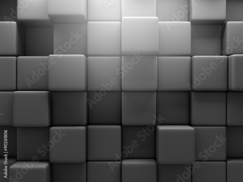 Abstract Dark Block Cubes Construction Wall Background