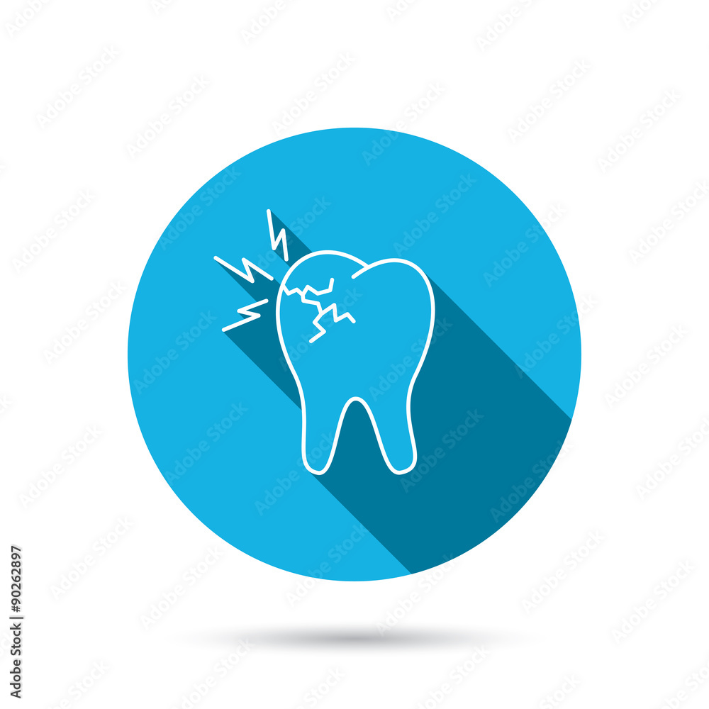 Fototapeta premium Toothache icon. Dental healthcare sign.