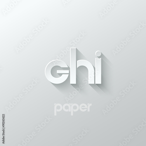 letter G H I logo alphabet icon paper set background