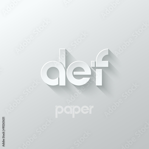 letter D E F logo alphabet icon paper set background