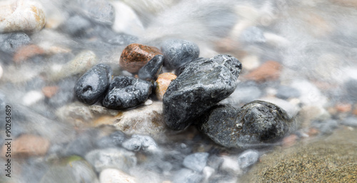 rocks in the river in nature