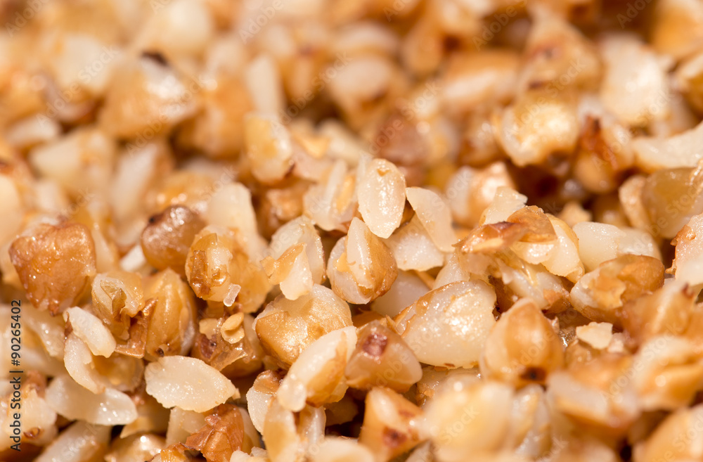 buckwheat groats as background. close buckwheat groats as background. close