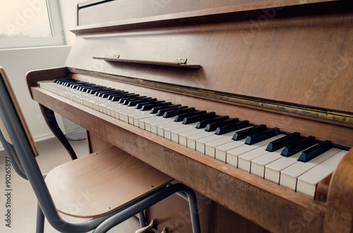 old vintage piano keyboard