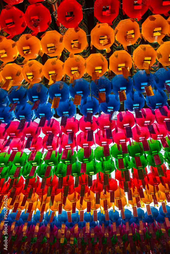 Fototapeta premium Colorful paper lantern for Lotus lantern festival in South Korea