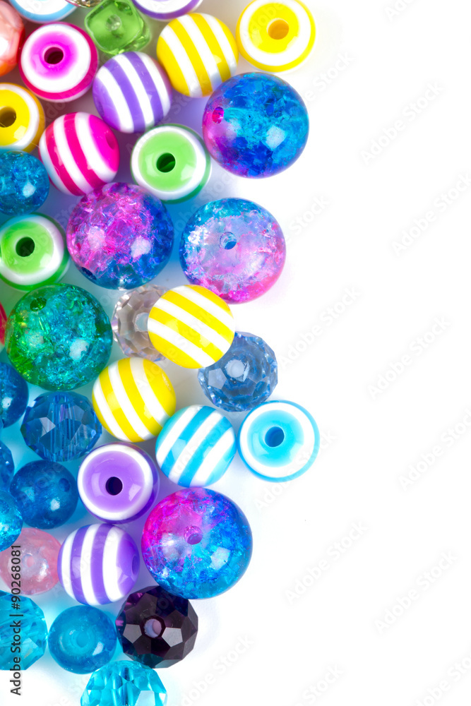 colorful beads isolated on white colorful beads isolated on white