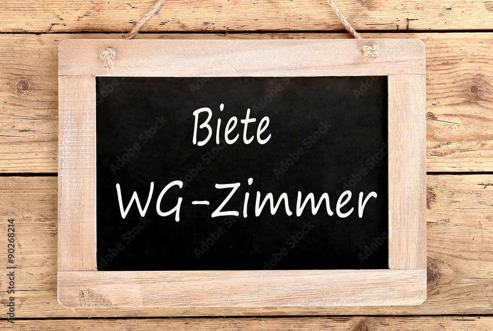 Fototapeta premium Schild Biete WG-Zimmer