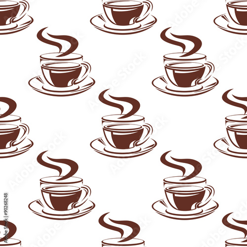 Simple hot coffee cups seamless pattern