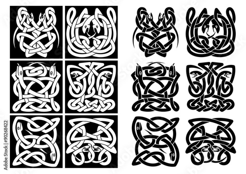 Snakes and reptiles celtic patterns