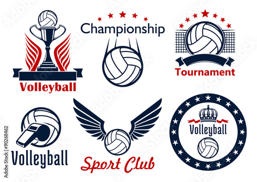 Volleyball tournament and club emblems