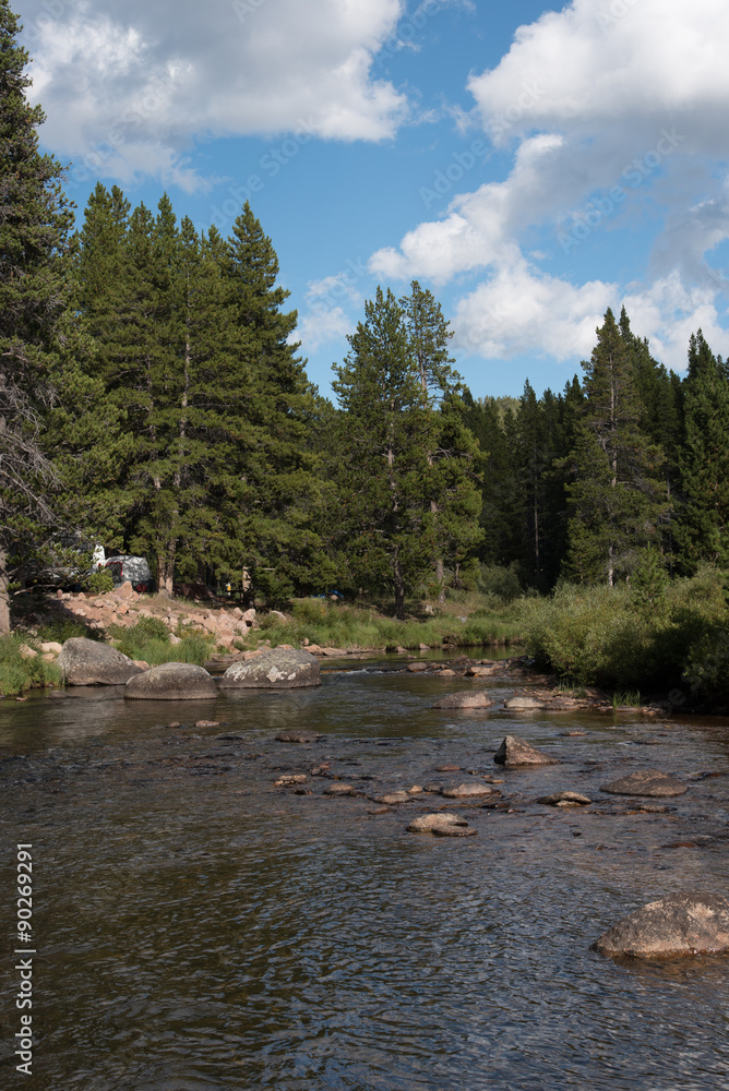 The South Tongue River is a trout stream in Wyoming’s Bighorn Mountains.  This image was taken at the Prune Creek Campground in the National Forest.