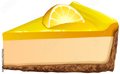 Lemon cheesecake on white