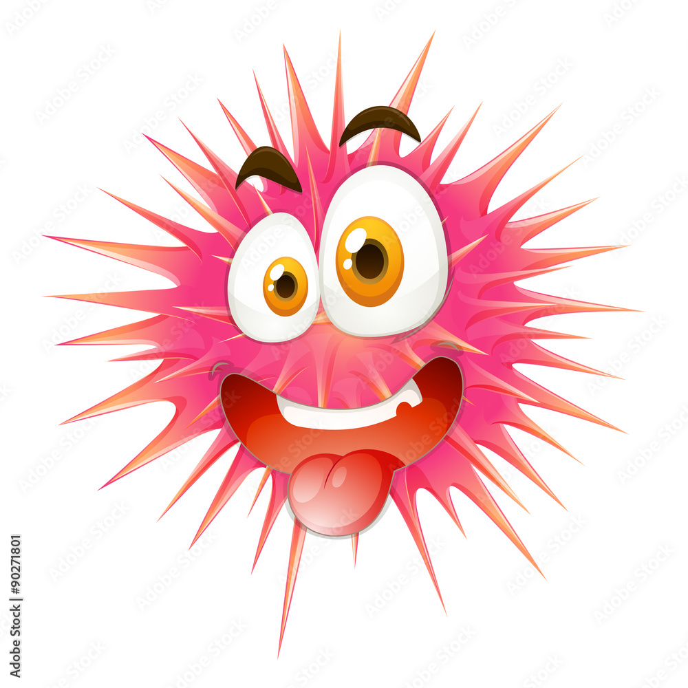 Silly face on thorny ball Silly face on thorny ball