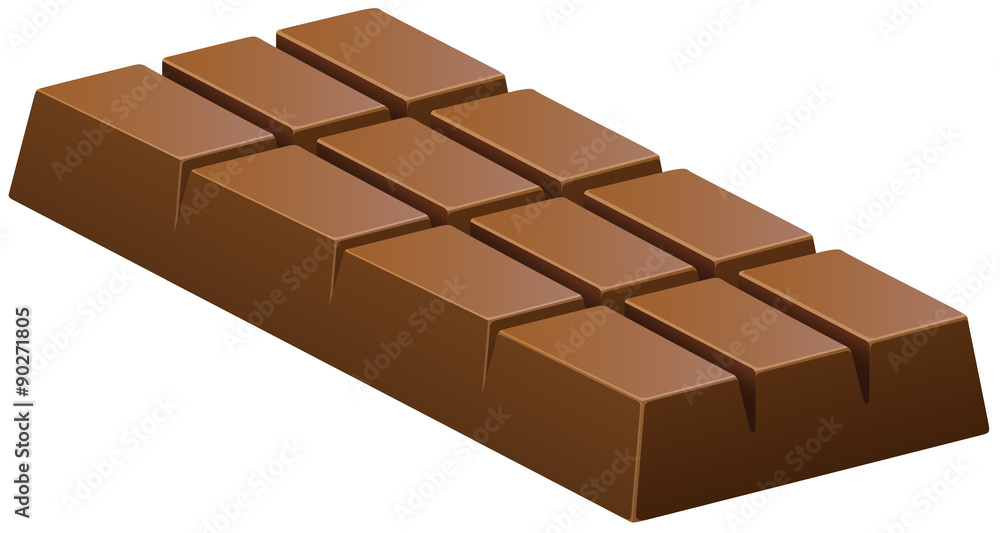 Milk chocolate bar on white Milk chocolate bar on white