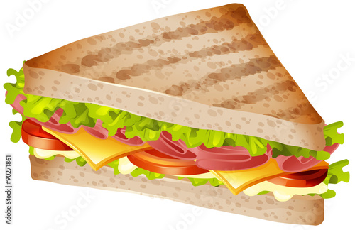 Sandwich with ham and cheese